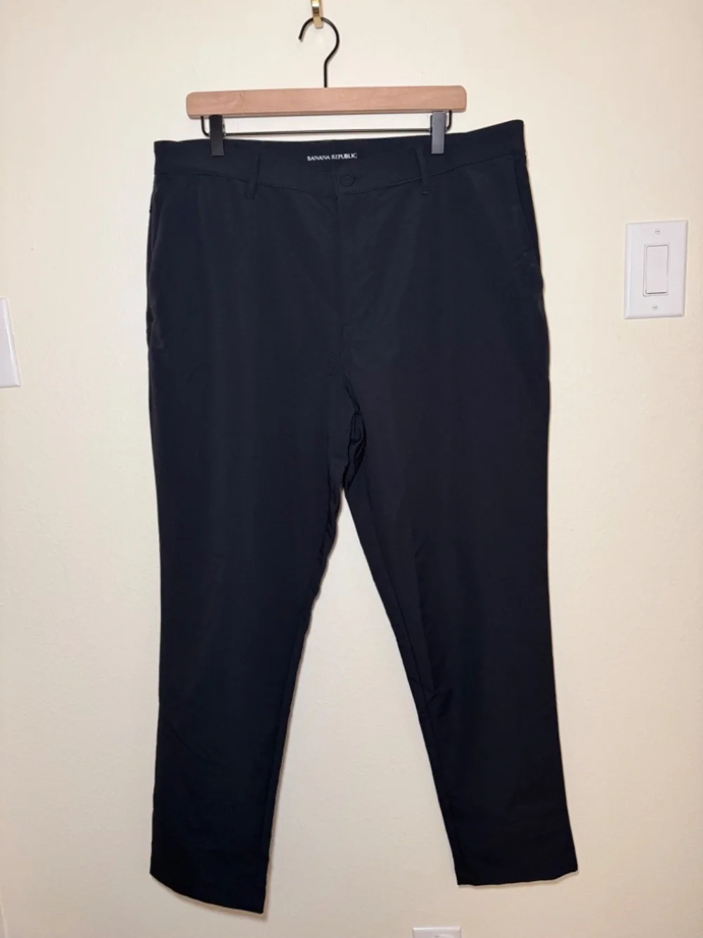 Banana Republic Men's Performance Dress Pants 38x32 Black Stretch Career Slacks